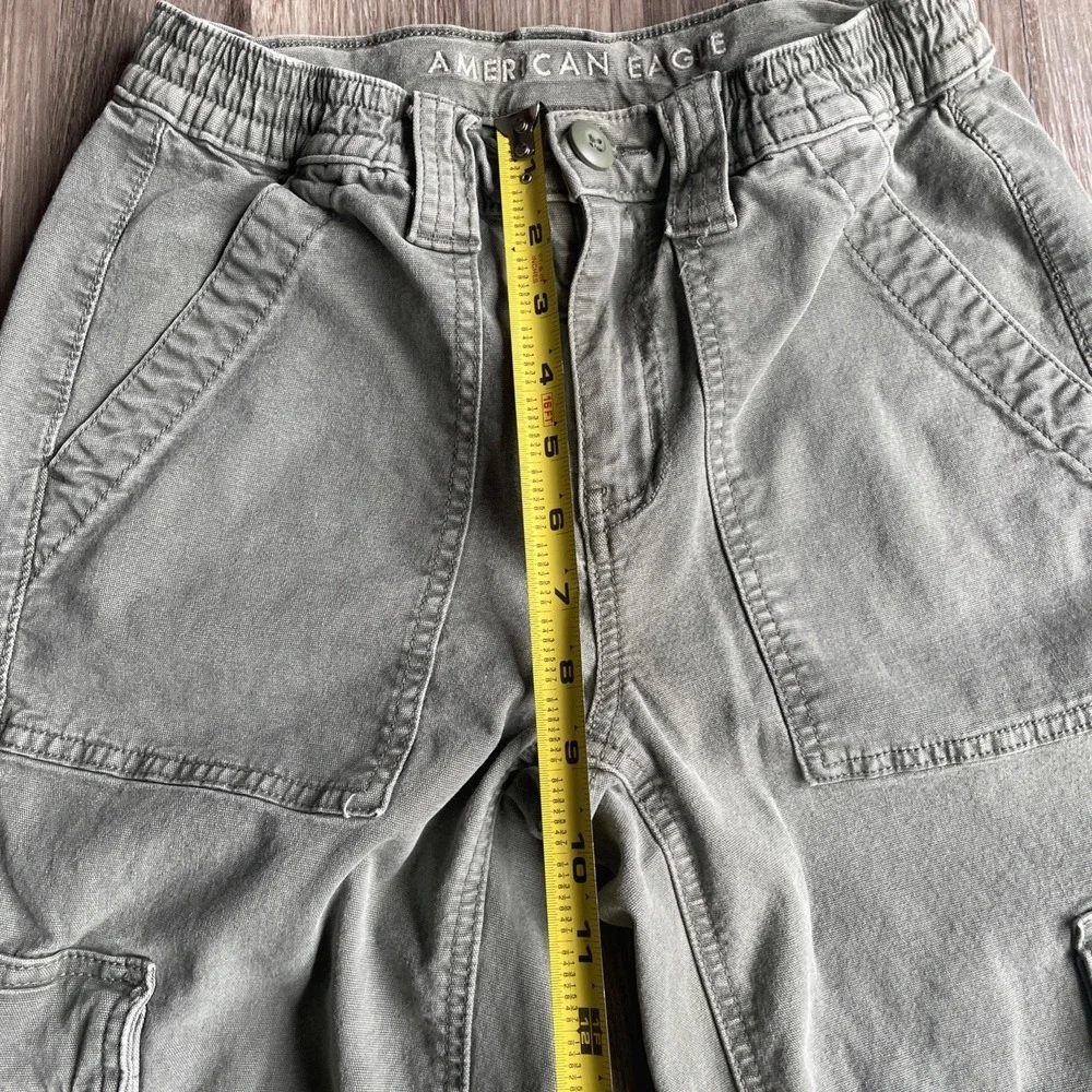 American Eagle‎ Cargo Pants Womens Size 2 Green Stretch Straight Leg Gorpcore